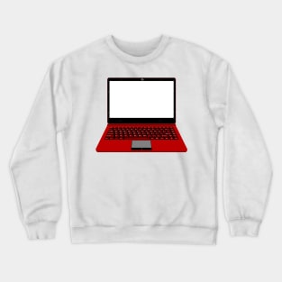 realistic laptop vector illustration in black and red color Crewneck Sweatshirt